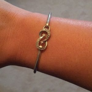 Silver and diamond infinity bracelet/bangle